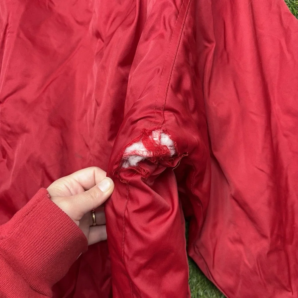 Vintage Ohio State Jacket Mens Medium Varsity Spellout OSU Puffer Buckeyes 90s